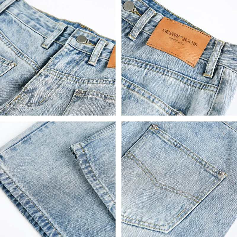 Men's American-style Vintage Washed Patchwork Reverse-wear Denim Jeans — image 3
