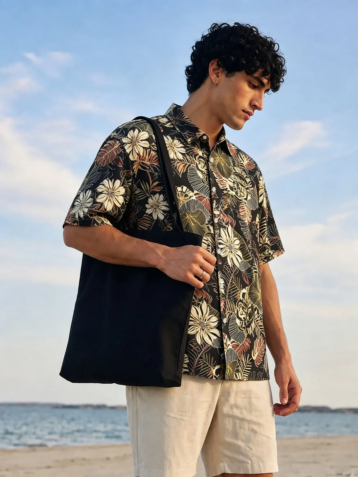Men's Fashion Casual Shirt 6 Styles ,orange, Black, Green, Oil Painting — image 8