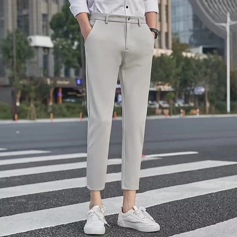 Men's Fashionable Slim-fit Casual Drapey Cropped Trousers — image 2