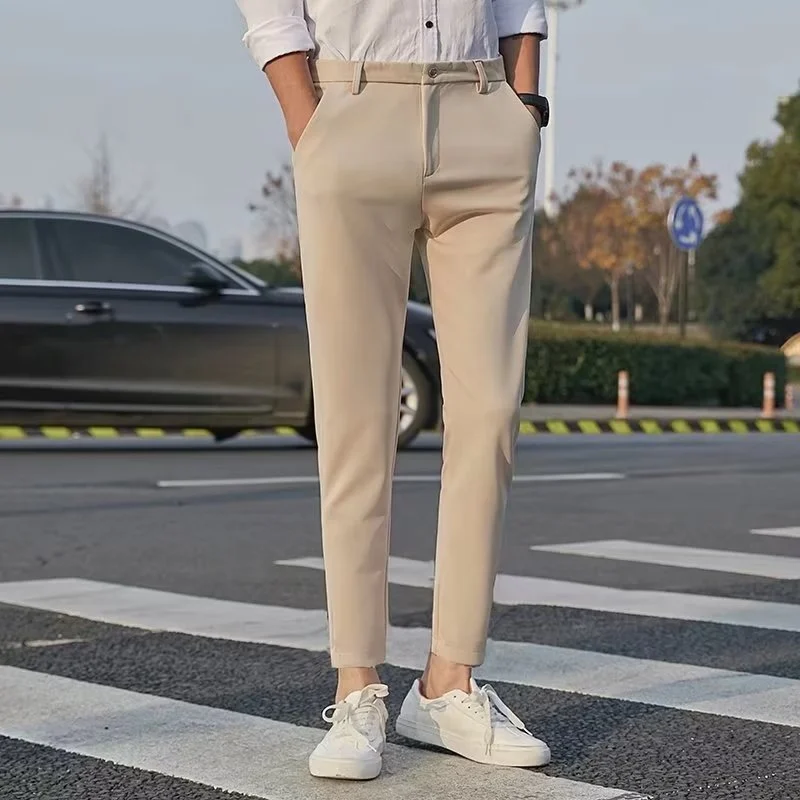 Men's Fashionable Slim-fit Casual Drapey Cropped Trousers — image 4