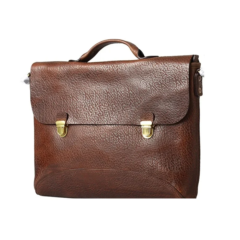 Men's Genuine Leather Handmade Retro Handbag — image 2