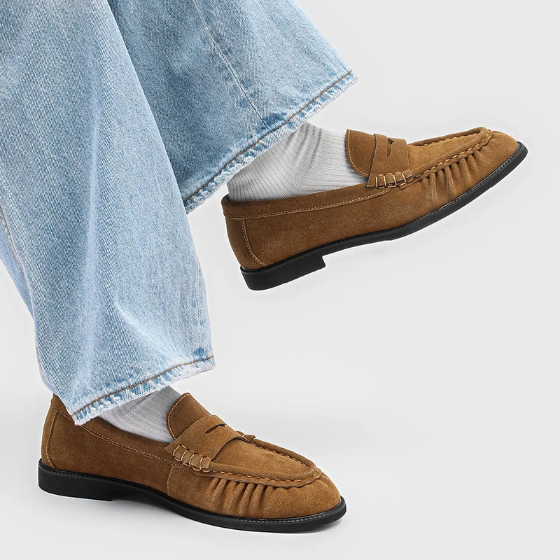 Men's Handcrafted Pleated Slip-on Flat Shoes — image 5