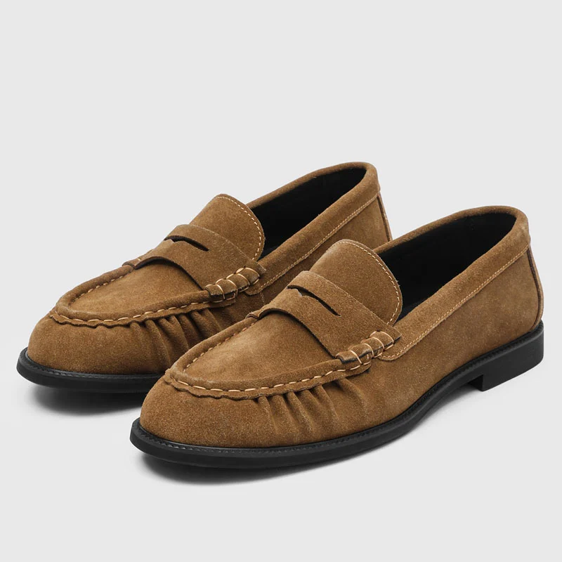 Men's Handcrafted Pleated Slip-on Flat Shoes — image 4