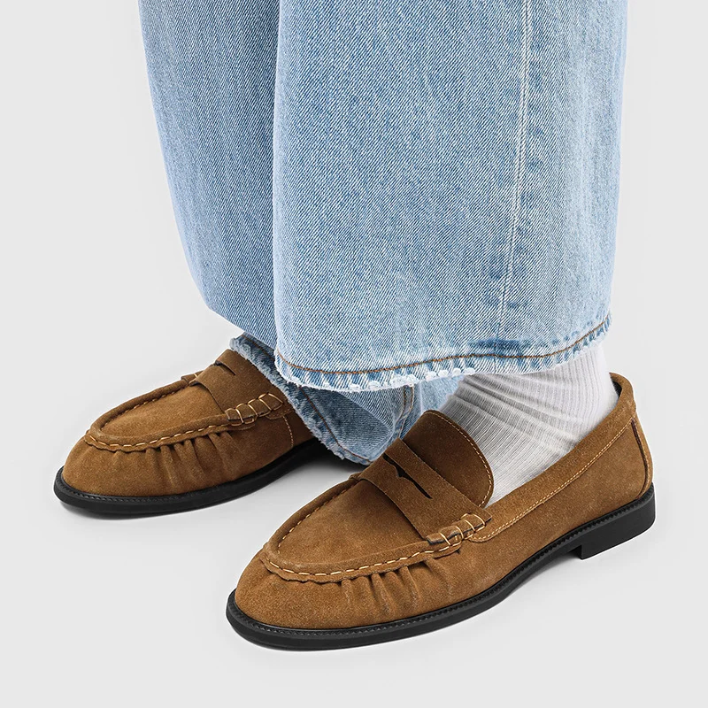 Men's Handcrafted Pleated Slip-on Flat Shoes — image 2