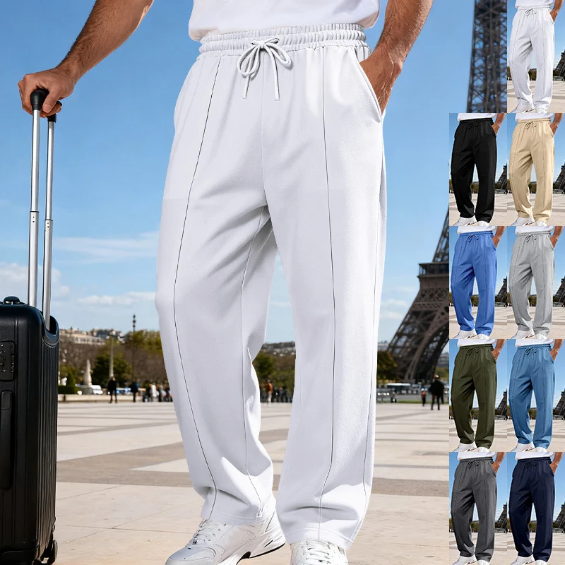Men's Knit Casual Straight-leg Pants, Plus Size, Loose Fit, Business Joggers For All… — image 2