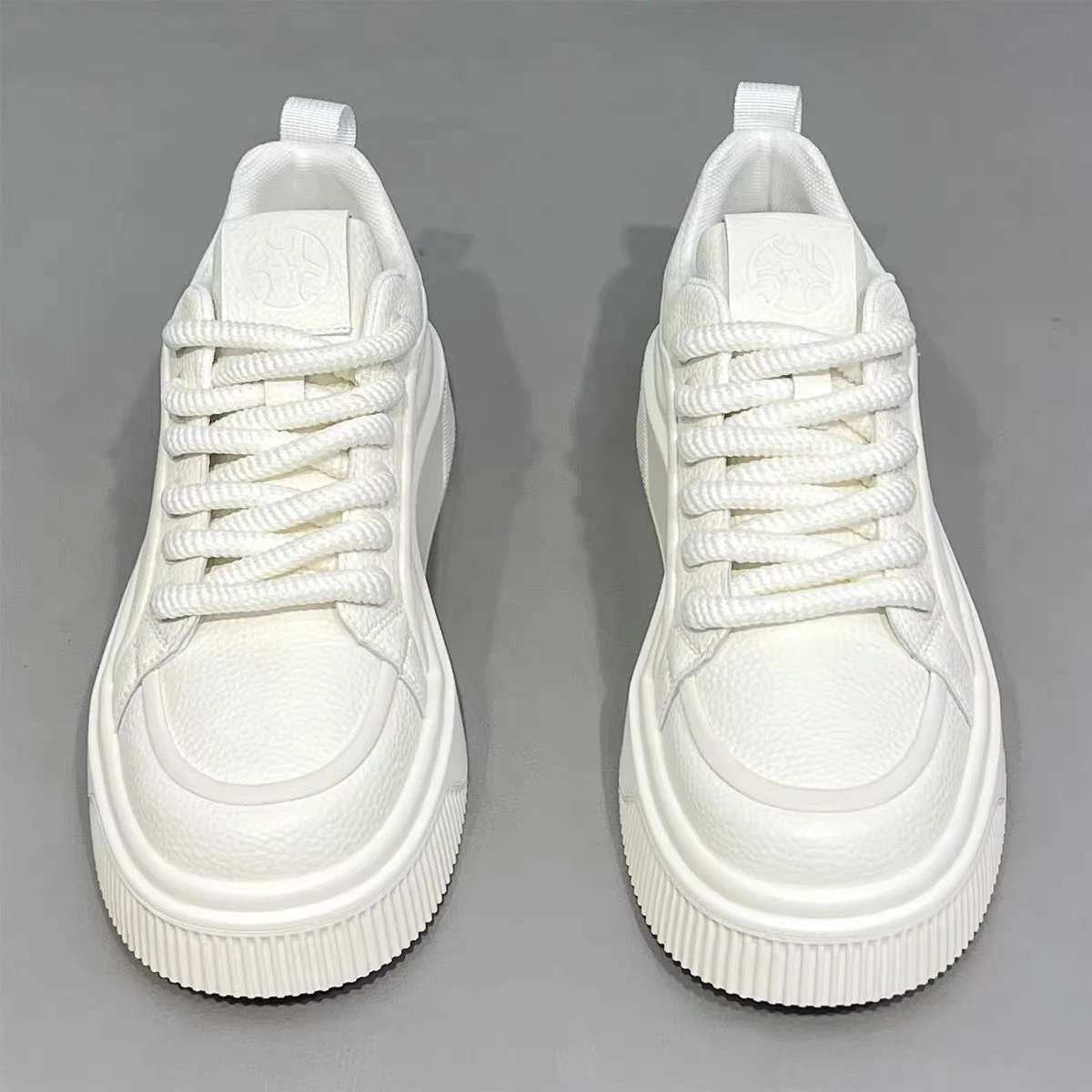 Men's Light Luxury Low-top White Skate Shoes, Spring Platform Non-slip Soft Sole… — image 6
