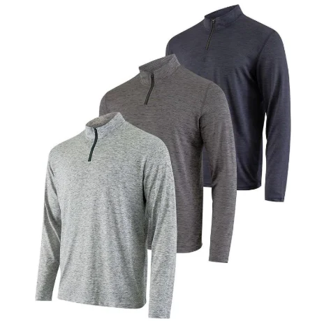 Men's Long-sleeve Stretchy Breathable Quick-drying Casual Half-zip Top — image 8