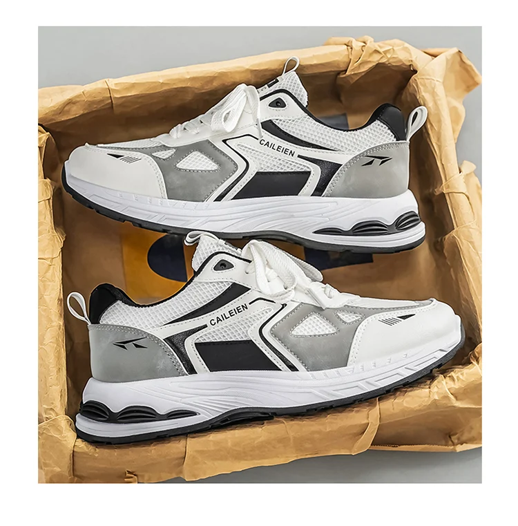 Men's Mesh Sneakers, New Summer Breathable Casual Running Shoes, Thick Sole Dad Shoes — image 3