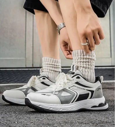 Men's Mesh Sneakers, New Summer Breathable Casual Running Shoes, Thick Sole Dad Shoes — image 2