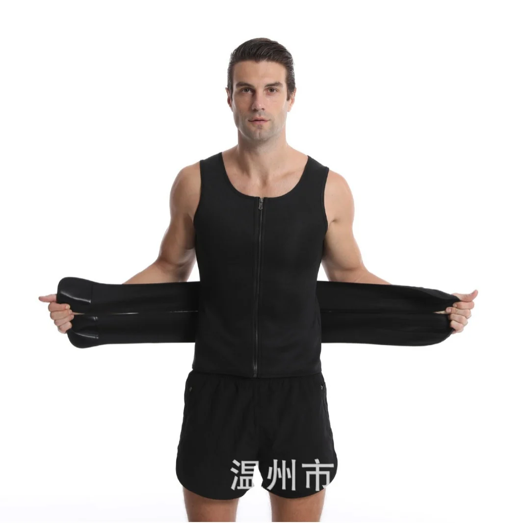 Men's Neoprene Sauna Zipper Waist Trainer Vest Belt Shapewear Trimmer Cincher — image 3