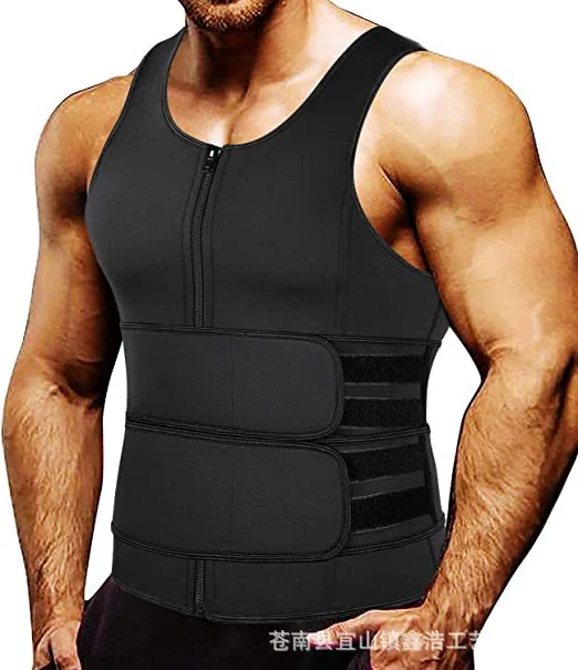 Men's Neoprene Sauna Zipper Waist Trainer Vest Belt Shapewear Trimmer Cincher — image 7