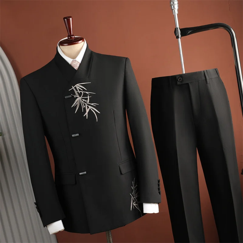Men's New Chinese-style Bamboo Leaf Embroidery Set — image 4