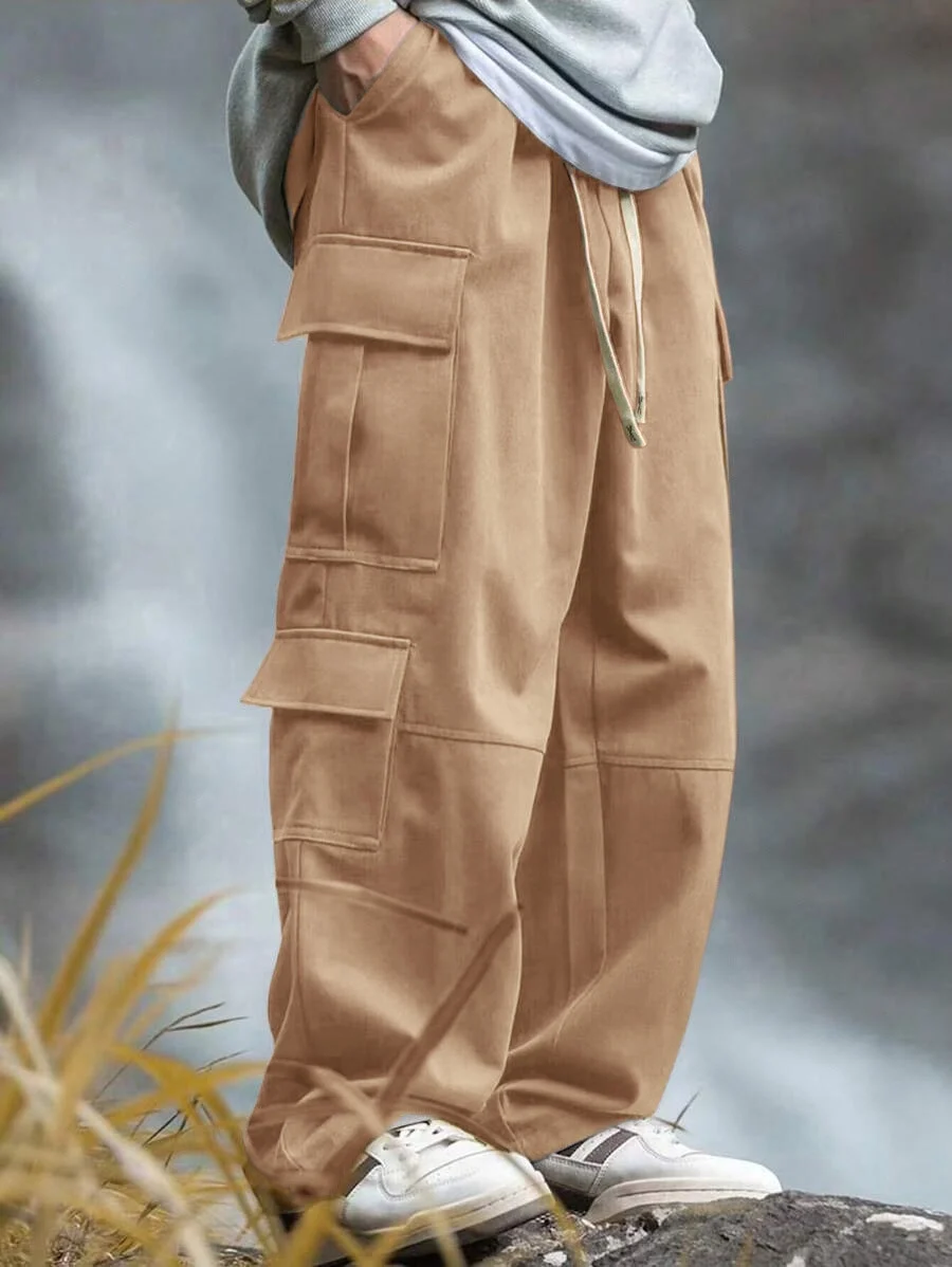 Men's Outdoor Straight Work Pants For Trade, Loose Fit With Patchwork And Multiple… — image 5