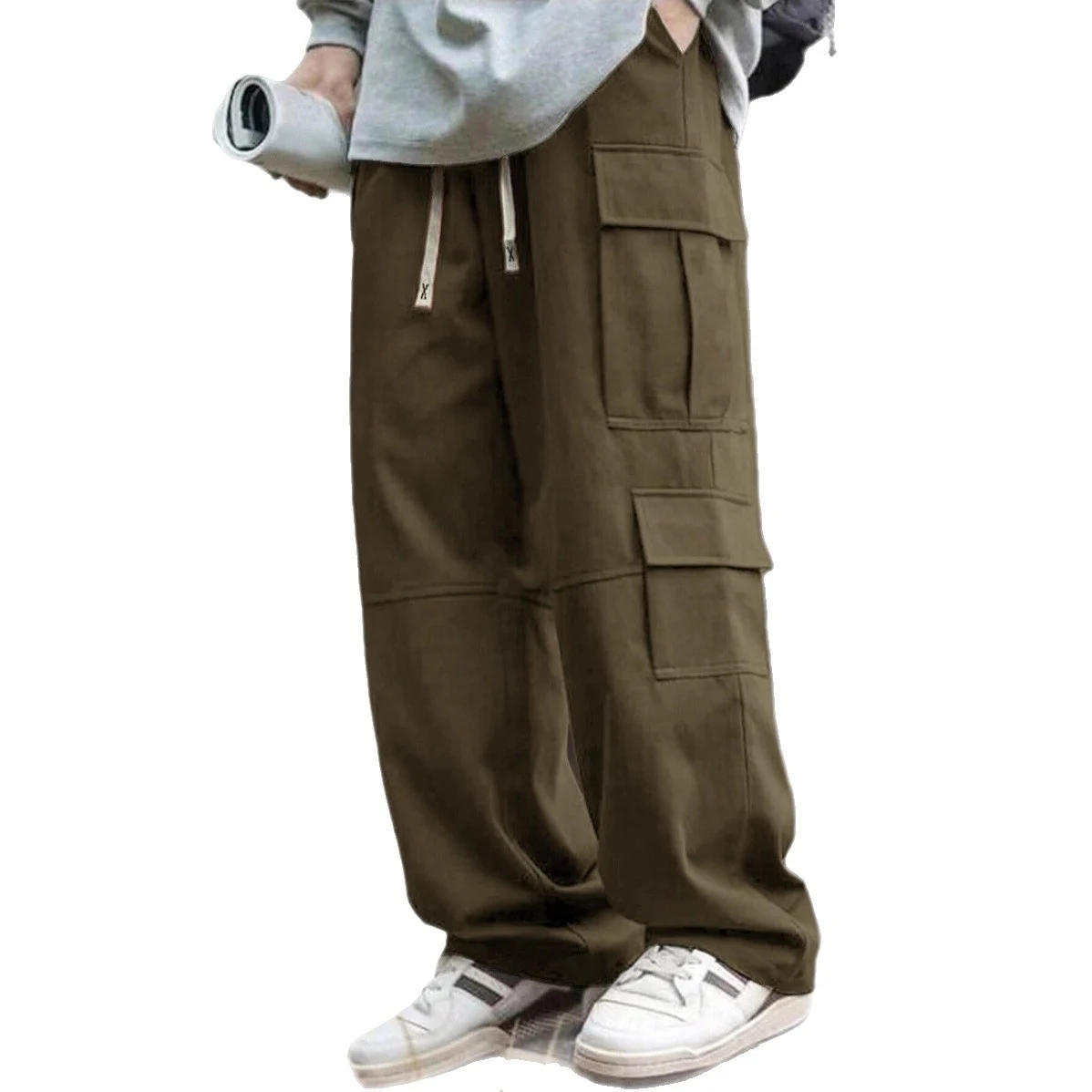 Men's Outdoor Straight Work Pants For Trade, Loose Fit With Patchwork And Multiple… — image 4