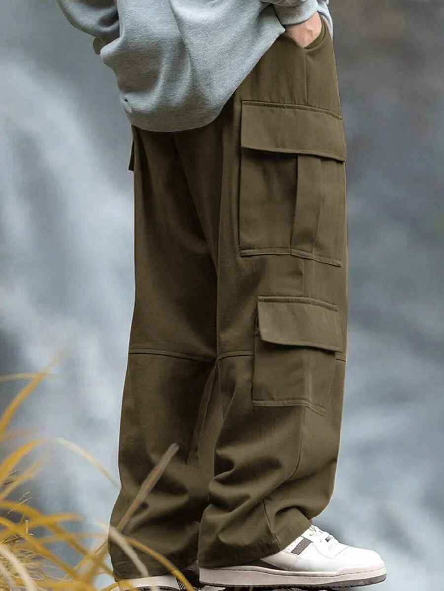 Men's Outdoor Straight Work Pants For Trade, Loose Fit With Patchwork And Multiple… — image 3