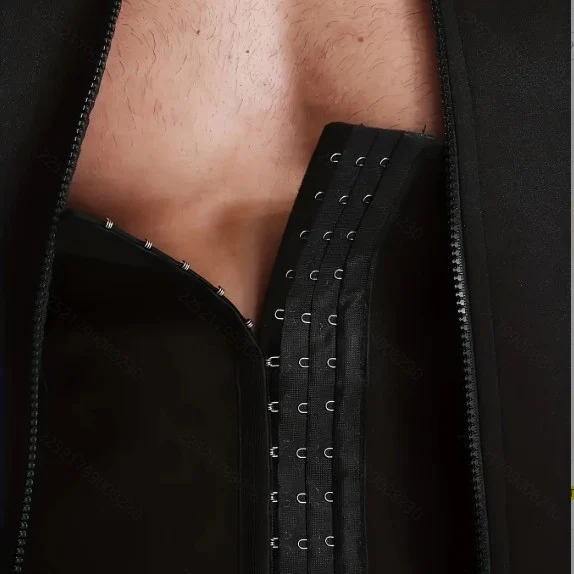 Men's Shaper Tunic Belkin Sweat-popping Wear Sportswear Three-breasted Zipper Belted Vest — image 4