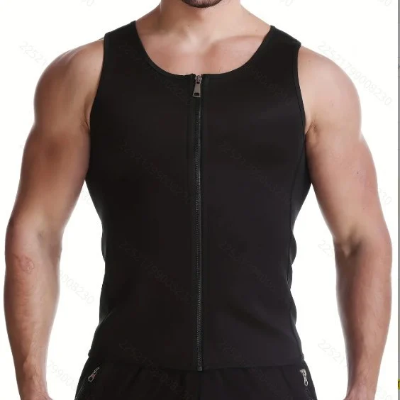 Men's Shaper Tunic Belkin Sweat-popping Wear Sportswear Three-breasted Zipper Belted Vest — image 5