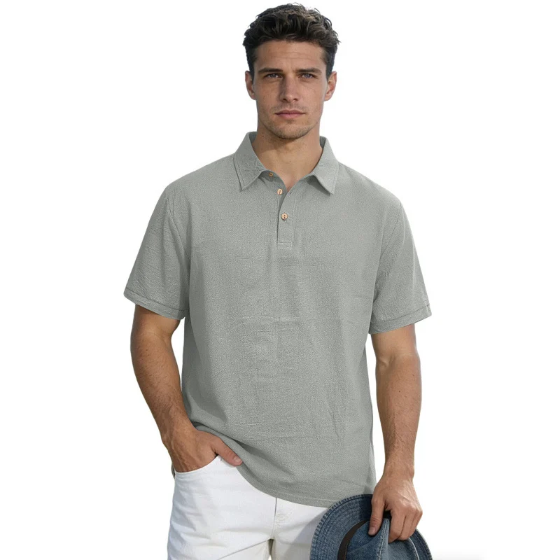 Men's Solid Color Lapel High-end Business T-shirt — image 4