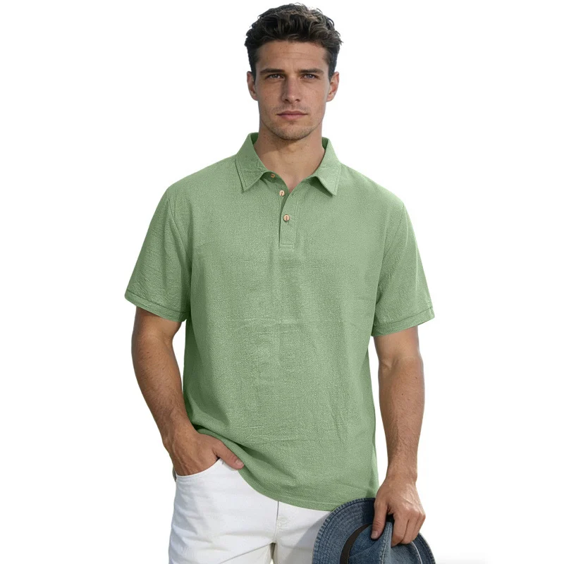 Men's Solid Color Lapel High-end Business T-shirt — image 6