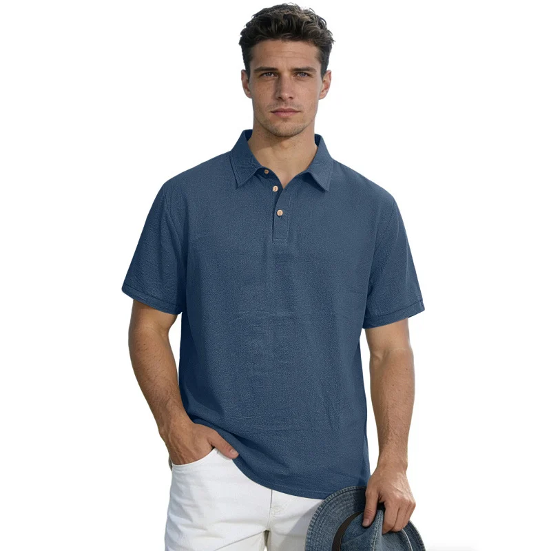 Men's Solid Color Lapel High-end Business T-shirt — image 3