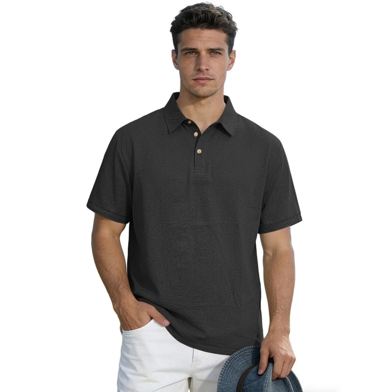 Men's Solid Color Lapel High-end Business T-shirt — image 7