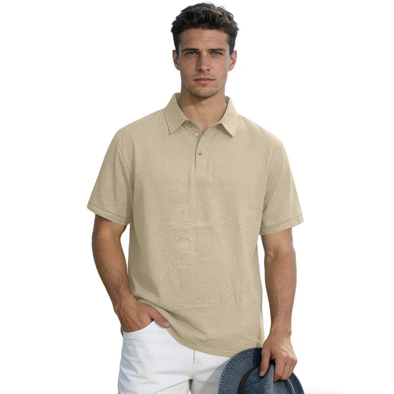 Men's Solid Color Lapel High-end Business T-shirt — image 5