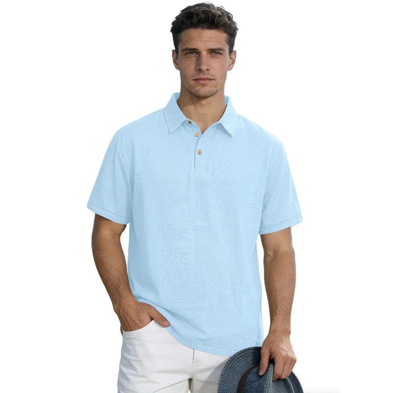 Men's Solid Color Lapel High-end Business T-shirt — image 1
