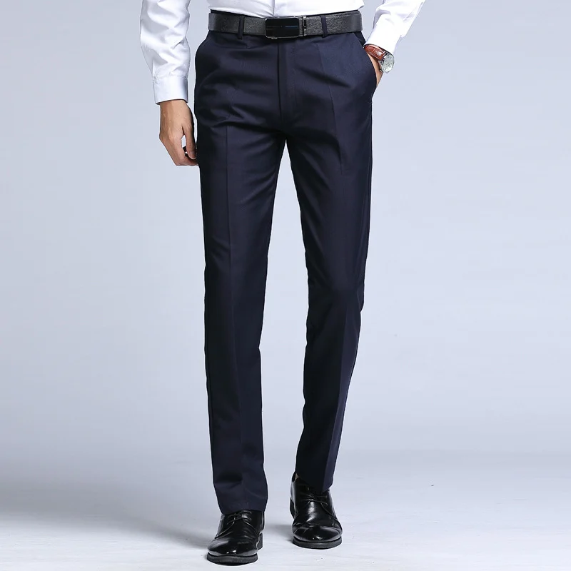 Men's Solid Color Versatile Straight Leg Suit Pants — image 3