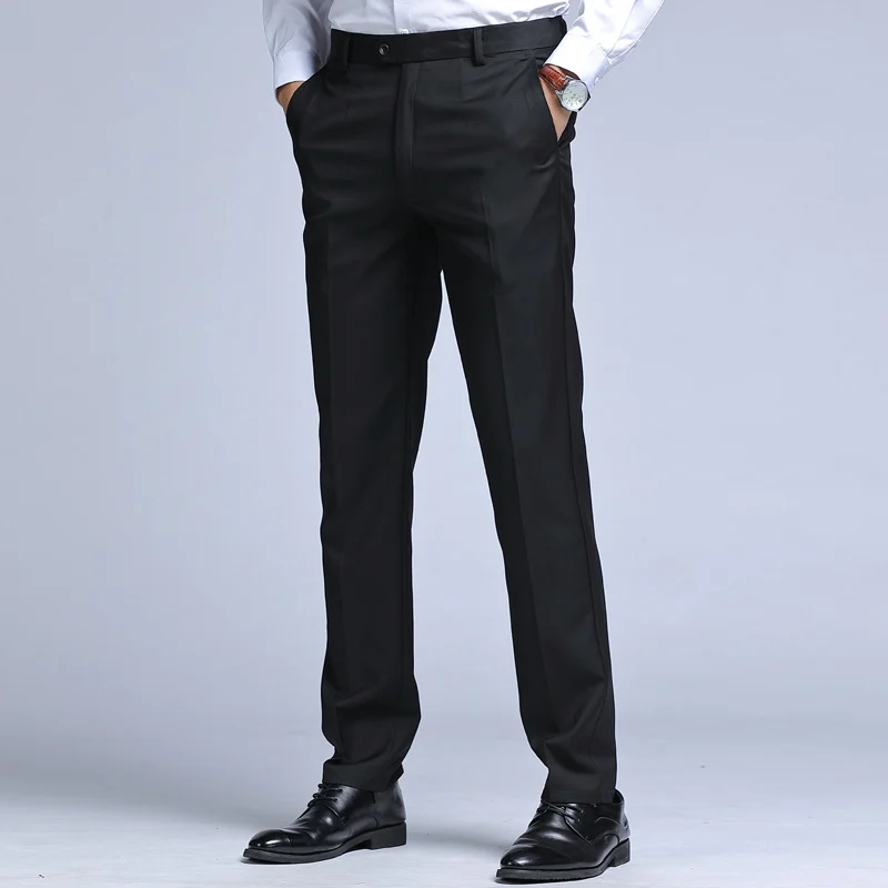 Men's Solid Color Versatile Straight Leg Suit Pants — image 4