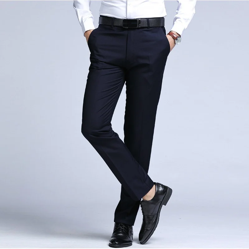 Men's Solid Color Versatile Straight Leg Suit Pants — image 6