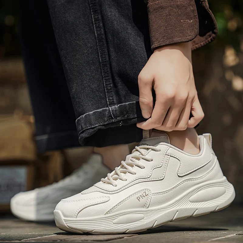 Men's Summer New Sneakers Fashion All-match Platform White Shoes Soft Sole Casual Dad… — image 2