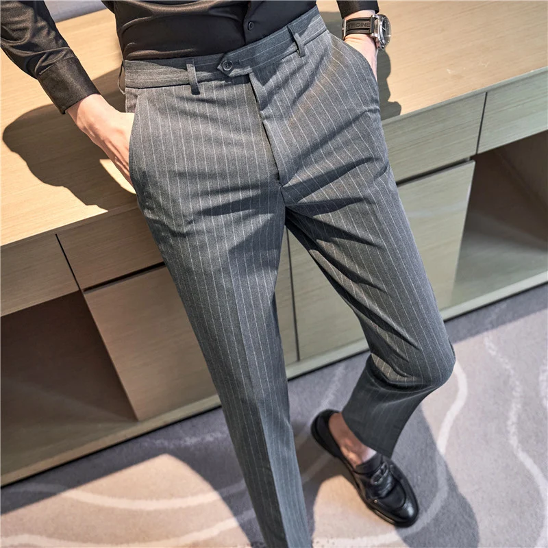 Men's Thickened Autumnwinter Striped Textured Casual Trousers — image 3