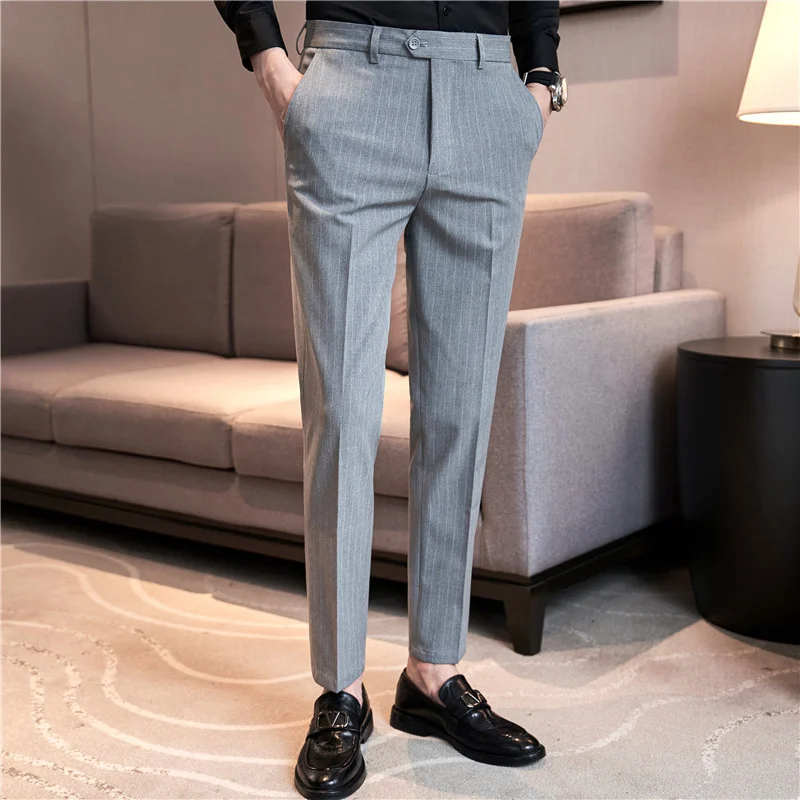 Men's Thickened Autumnwinter Striped Textured Casual Trousers — image 4