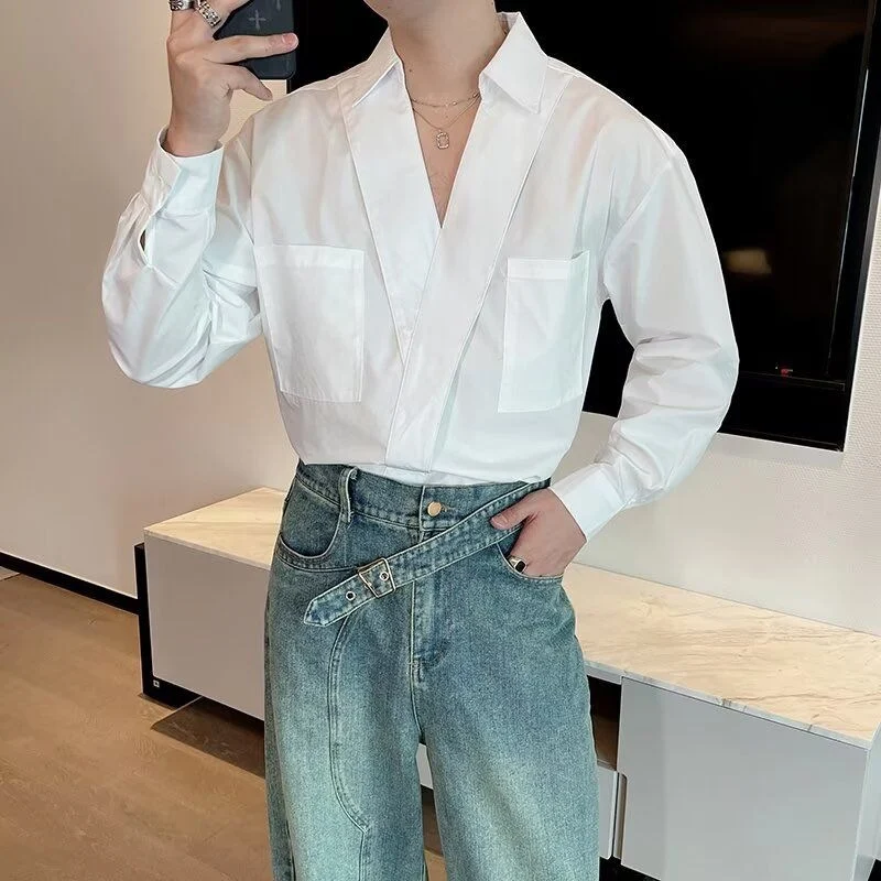 Men's V-neck Long-sleeve Pullover Shirt — image 7