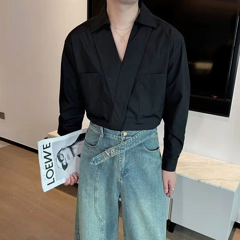 Men's V-neck Long-sleeve Pullover Shirt — image 6