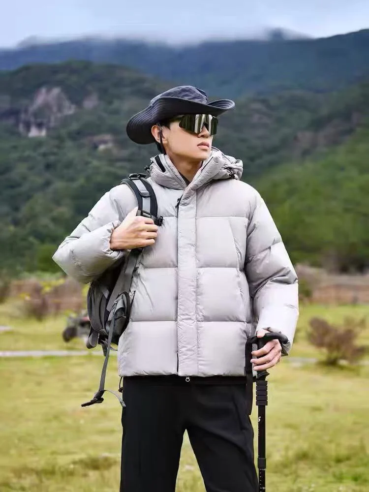 Men Women White Duck Down Puffer Jacket, Hooded Warm Winter Coat, Windproof Insulated… — image 3