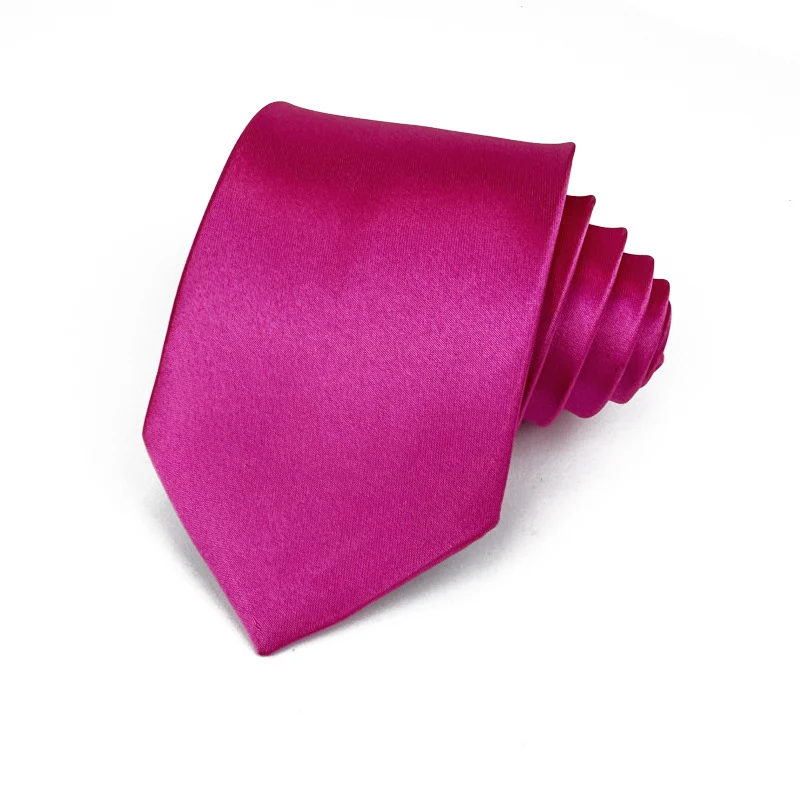 Mens 8cm Hand-tied Tie Solid Color Plain — image 18