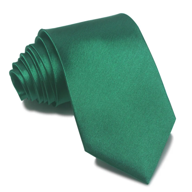 Mens 8cm Hand-tied Tie Solid Color Plain — image 5