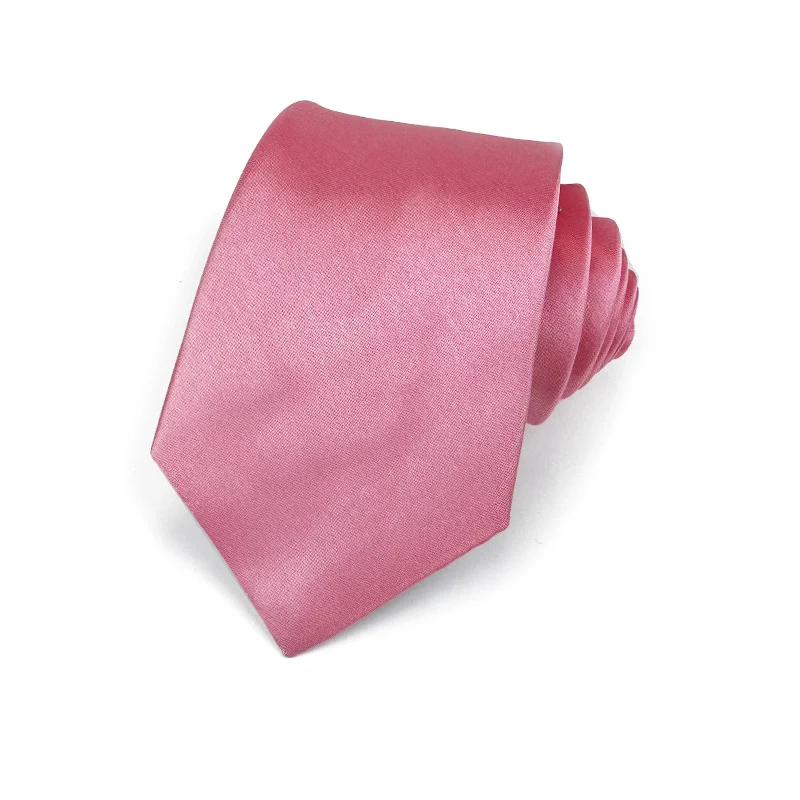 Mens 8cm Hand-tied Tie Solid Color Plain — image 16