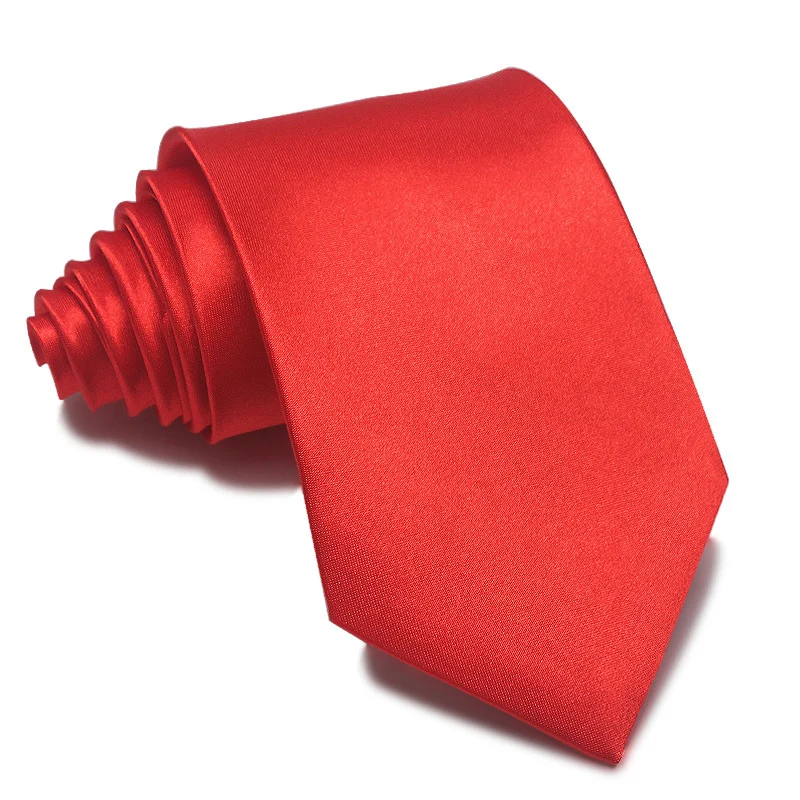 Mens 8cm Hand-tied Tie Solid Color Plain — image 3