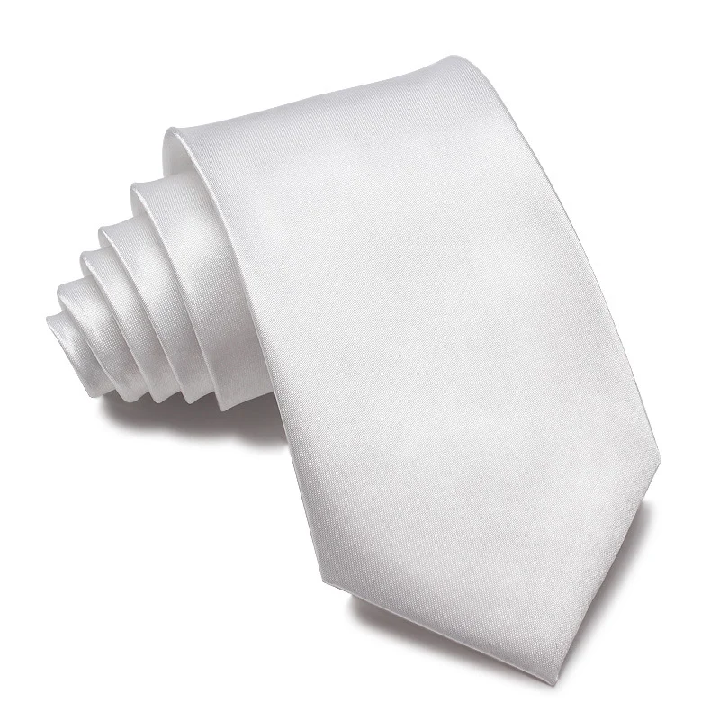 Mens 8cm Hand-tied Tie Solid Color Plain — image 11