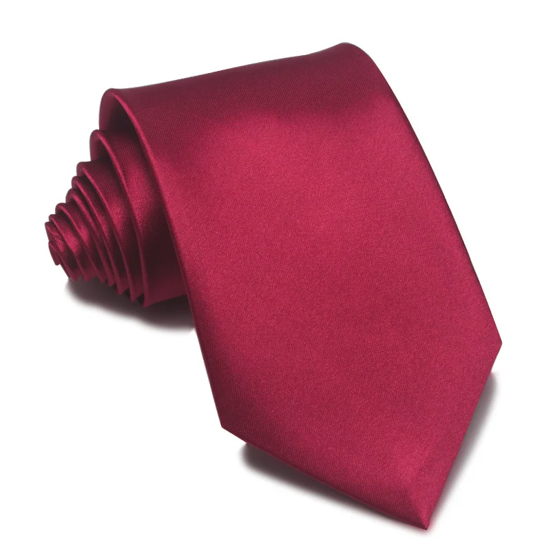 Mens 8cm Hand-tied Tie Solid Color Plain — image 6