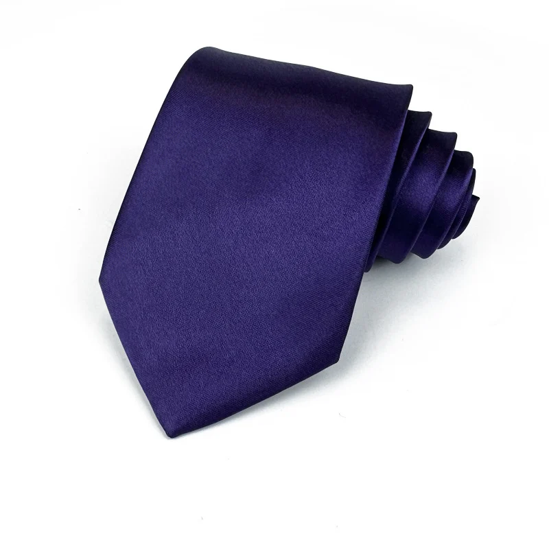 Mens 8cm Hand-tied Tie Solid Color Plain — image 19