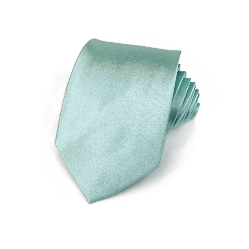 Mens 8cm Hand-tied Tie Solid Color Plain — image 4