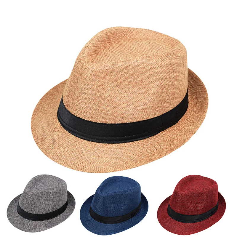 Mens And Womens Jazz Hat British-style Linen Solid-color Top — image 2