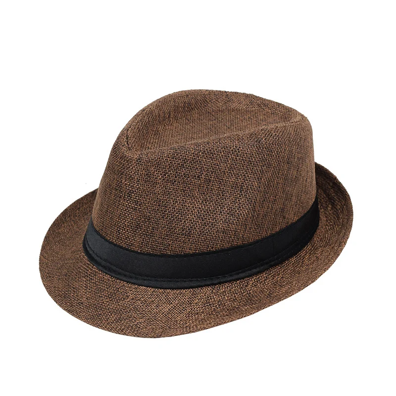 Mens And Womens Jazz Hat British-style Linen Solid-color Top — image 3