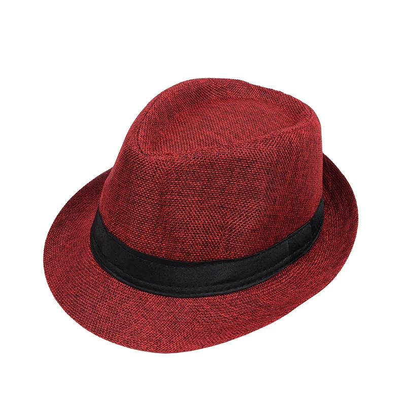 Mens And Womens Jazz Hat British-style Linen Solid-color Top — image 1