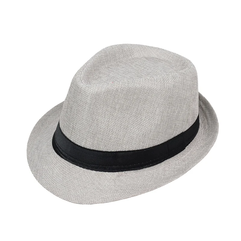 Mens And Womens Jazz Hat British-style Linen Solid-color Top — variant image