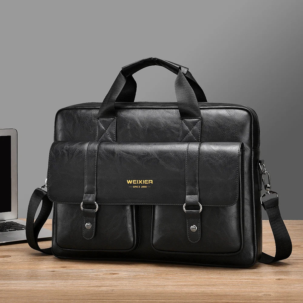Mens Business Large-capacity Shouldercrossbody Simple Briefcase — image 3