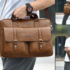 Mens Business Large-capacity Shouldercrossbody Simple Briefcase — image 5